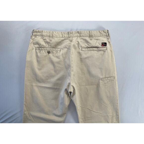 Quiksilver Vintage Flat Front Casual Chino Pants. Perfectly Faded Greige, 38X32 - Picture 8 of 9